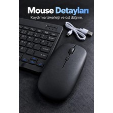 Bluetooth Klavye Mouse Seti Türkçe Tuş Dizilimli Beyaz