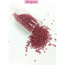 Bin1çeşit Dökme Cam Kum Boncuk (11/0) 2 mm - 60 Gram - Koyu Pembe - BNC046
