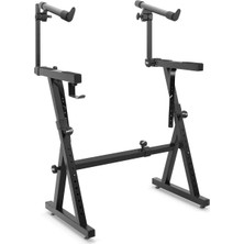 Pyle PKST2TZ Çok Fonksiyonlu Nota Standı, Z Tarzı, Taşınabilir Stand, 2. Seviye, Yükseklik ve Ayar, Dijital Klavye Standı, Ergonomik Tasarımlı Raf Muhafazası, Ev Stüdyosu Vb. Için