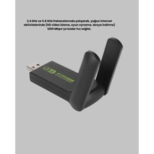 Yüksek Hızlı Dual Band Wifi Adaptör 1200 Mbps USB 3.0