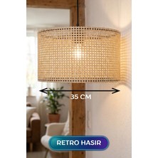 Ytm Retro Hasır Kumaş Başlıklı Sarkıt Avize 35 cm