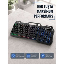 Bin1çeşit Rgb Aydınlatmalı Klavye Mouse Seti – USB Bağlantılı, Türkçe Q, Ayarlanabilir Dpı, Ergonomik Yapı