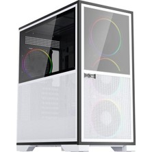 1st Player If8 Btf Beyaz Argb 4X12CM Fan Ters Çevirilebilir Temperli Cam Mesh Paneller USB 3.0 E-Atx Rns