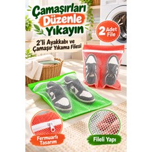 Mucit Home 2 Adet Ayakkabı Yıkama Filesi Iç Çamaşır Çorap Sütyen Yıkama Koruyucu File