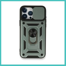 Ny Joy iPhone 15 Pro Max Uyumlu Kılıf Pars Lens Yüzüklü Silikon - Yeşil Nyjoybz