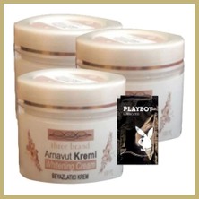 Bezos Three Brand Arnavut Kremi 3lü Adet Whitens Cream Kremi 100 ml + 1 Adet Jel Hediye Za