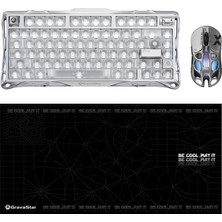 Gravastar Mercury V75 Kablolu Rgb Işıklı Manyetik Ingilizce Q Gaming Klavye, x Pro Kablosuz Optik Mouse ve Mousepad Seti, Silver Frost
