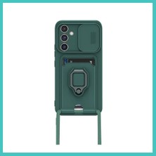 Ny Joy Samsung Galaxy A25 5g Uyumlu Kılıf Zuma Kartvizitli Yüzüklü Silikon - Yeşil Nyjoybz
