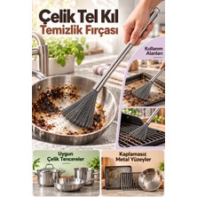 Mucit Home Paslanmaz Çelik Yeni Nesil Tel Kıl Tencere Tava  Fırın Temizleme Bulaşık Fırçası