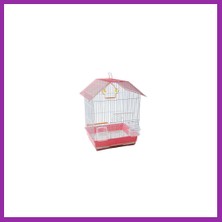 Birdlife Çift Kapılı Kuş Kafesi Pembe 34,5X28X46 cm BEZ10