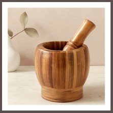 Ecotrend Ahşap Bambu Havan (Sarımsak Dövecek) 8 cm ECO123