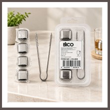Ecotrend Metal Küp Buzluk 4 Küp + Maşa ECO123