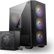MSI Msı Mag Forge M100A D60 600W 80+ Akrilik Yan Panel 3X120MM 1X120MM Argb Bronze Matx Gamıng Kasa Dmc
