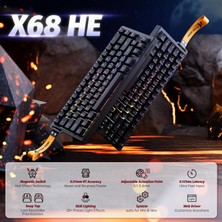 Str Store X68 He 60% Gaming Klavye – Manyetik Switch, 8000Hz Rapid Trigger, 0.01MM Hassasiyet, Ayarlanabilir Tetik, Rgb Aydınlatma, Snap Tap, Kablolu, Pc/mac Uyumlu (Black)