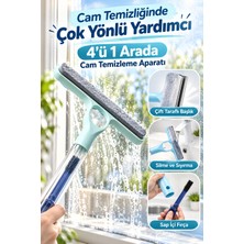 Mucit Home 4’ü 1 Arada Çift Taraflı Çok Amaçlı Cam Temizleme Kazıyıcı ve Silme Fırçası–sprey Şişeli