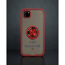 Lexroo Huawei Y5P Kılıf Montreal Yüzüklü Silikon Kapak – Kırmızı