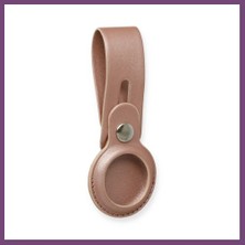 Bezos Airtag Askılı Deri Kılıf - Rose Gold Gambera1