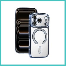 Ny Joy iPhone 17 Pro Max Uyumlu Joke Simli Magneticsafe Kılıf - Mavi Nyjoybz
