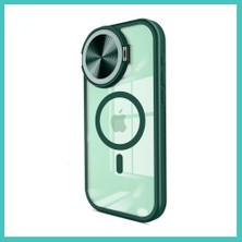 Ny Joy iPhone 15 Pro Uyumlu Kılıf Teleskop Lens Magsafe Silikon Kapak - Koyu Yeşil Nyjoybz