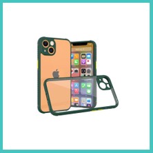 Ny Joy iPhone 13 Mini Uyumlu Kılıf Miami Şeffaf Silikon - Koyu Yeşil Nyjoybz