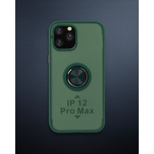Lexroo Iphone 12 Pro Kılıf Montreal Yüzüklü Silikon Kapak – Yeşil