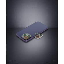 Lexroo Iphone 12 Pro Renkli Kamera Lens Koruma Cam – Sarı-Turuncu