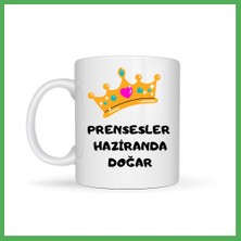 Astraltech Prensesler Haziranda Doğar Yazılı Kupa Model 250 Taç Tasarımlı Haziran Ayı Doğum Günü Temalı Seramik Kahve Kupası Bezoss