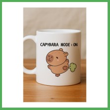 Astraltech Capybara Mode On Yazılı Komik Tasarım Kupa Model 238 Sevimli Baskılı Seramik Kahve Kupası Bezoss