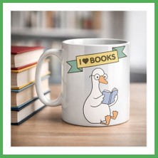Astraltech I Love Books Yazılı Tasarım Kupa Model 206 Kitap Severlere Özel Seramik Kahve Kupası Hediye Seçeneği Bezoss
