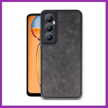 Salmore Realme C65 Uyumlu Kılıf Aras Deri Kapak - Siyah Bty