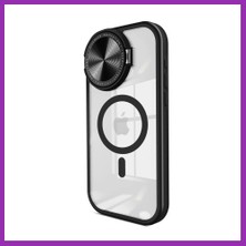 Salmore iPhone 14 Pro Max Uyumlu Kılıf Teleskop Lens Magsafe Silikon Kapak - Siyah Bty