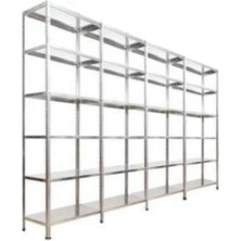 Galvaniz Raf ® Her bölme 100 Kg taşır 6 Katlı 4 Lü Bitişik Çelik Galvaniz Arşiv Rafı 31x60x150