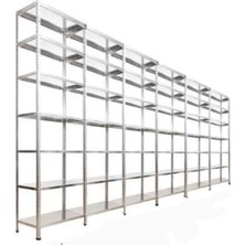 Galvaniz Raf ® Her bölme 150 Kg taşır 7 Katlı 6 Lı Bitişik Çelik Galvaniz Arşiv Rafı 31x75x250