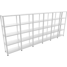 Galvaniz Raf ® Her bölme 100 Kg taşır 6 Katlı 5 Li Bitişik Çelik Galvaniz Arşiv Rafı 31x60x150