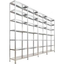 Galvaniz Raf Her bölme 100 Kg taşır 7 Katlı 4 Lü Bitişik Çelik Galvaniz Arşiv Rafı 31x75x200