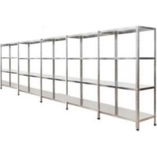 Galvaniz Raf ® Her bölme 100 Kg taşır 4 Katlı 5 Li Bitişik Çelik Galvaniz Arşiv Rafı 31x60x100