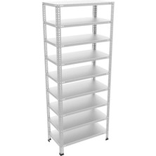 Galvaniz Raf ® Her bölme 150 Kg taşır 9 Katlı Çelik Galvaniz Arşiv Rafı 31x60x200