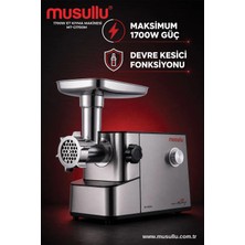 Magnesia Musullu MT-G1700M Et Kıyma Makinesi 1700 Watt + Domates Çekme Aparatı Hediyeli
