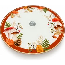 Easy Life Collection's Autumn Breeze Döner Ayaklı Cam Sunumluk - 32 cm