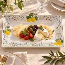 Easy Life Collection's Fleurs Et Citrons Porselen Sunumluk - 36 x 24 cm