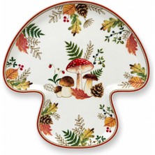 Easy Life Collection's Autumn Breeze Mantar Şeklinde Porselen Sunumluk - 29,5 × 28 cm