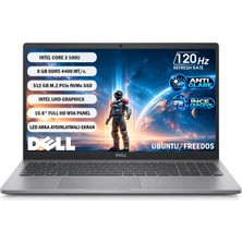 Dell Pro 15 Essential Intel Core 3-100U 8gb 512GB Fhd 15.6" 120Hz Ubuntu PV15250 Notebook