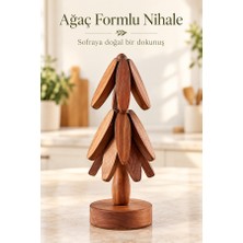 Mucit Home  4 Nihaleli Akasya Ağaç Şeklinde Bambu Nihale Pratik Katlanır  Bambu Bardak Altlığı