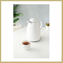 Bezos 1 Lt Isı Yalıtımlı Çay ve Soğuk Su Termosu Soft Beyaz (12 Saat Sıcak Tutar& Içi Camdır) Za