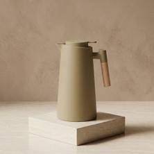 Die Grup Tr Termos Bambu Saplı Dışı Plastik Içi Cam 1 Litre (Bej)
