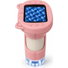 Die Grup Tr Taşınabilir Dijital Mikroskop 1000X, 2.4 Inç IPS Ekran, 8 LED (Pembe)