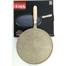 Die Grup Tr Granit 34CM Çift Taraflı Döküm Grill Gözleme Tava -Kumbeji