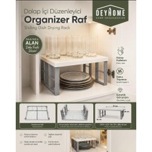 Die Grup Tr Dolap Içi Düzenleyici Organizer Raf 31X28X16 cm – Katlanabilir Mutfak Dolap Rafı | Tabak, Bardak, Kupa ve Mutfak Eşyası Düzenleme Standı