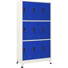 Die Grup Tr Çelik Kilitli Dolap, 9 Kapılı, Gri ve Mavi, 90 x 45 x 180 Cm, Okullar, Ofisler, Oturma Odaları ve Koridorlar Için Kilitli ve Havalandırmalı Güvenli Saklama
