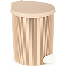 Die Grup Tr 0707-2 Still 22 Litre Pedallı Iç Kovalı Çöp Kovası – Mokka Yuvarlak Mutfak ve Banyo Çöp Kovası